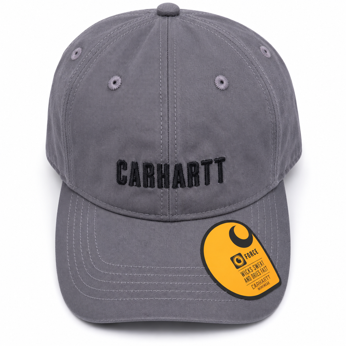 Grey Carhartt Cap With Embroidered Writing On Front. One Size