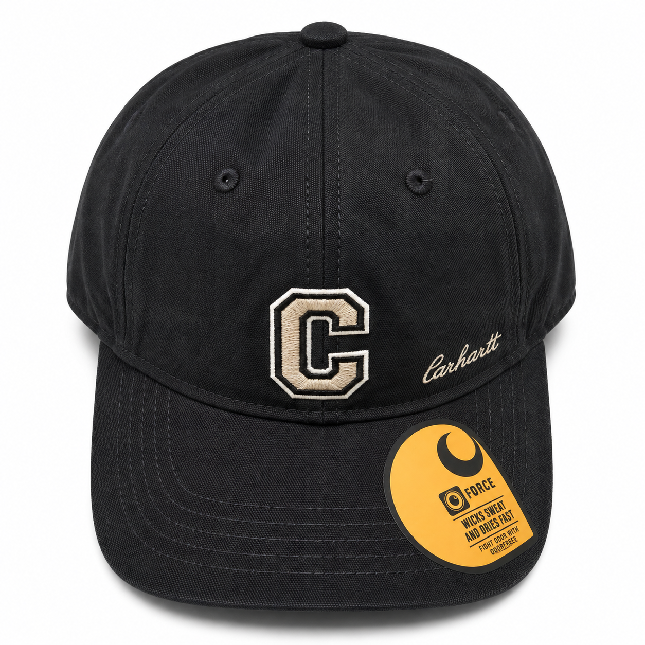 Black Carhartt Cap With C On Front. One Size