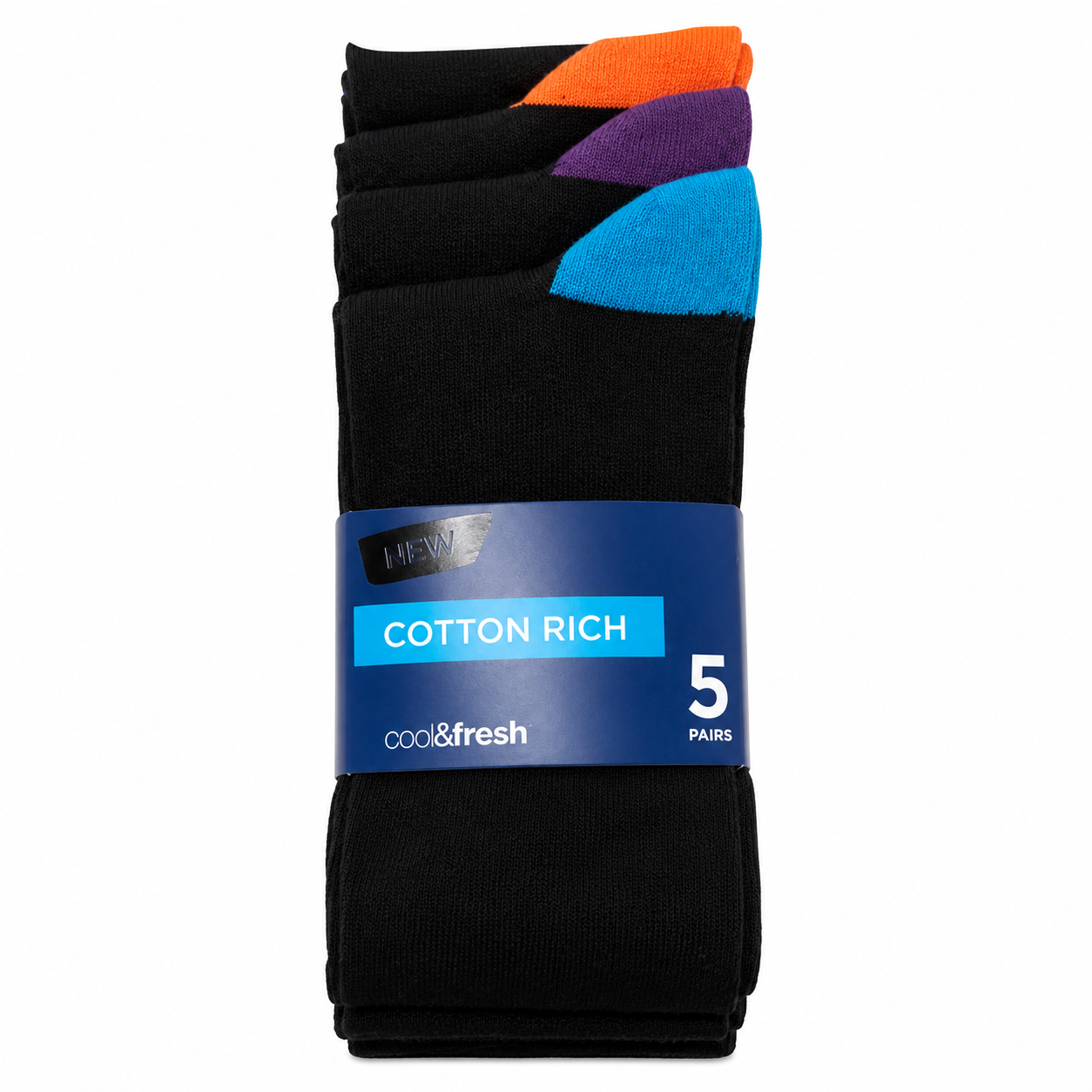 Marks & Spencer Men's 5 Pack socks with Coloured Heel