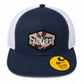 Carhartt Canvas Mesh Back Logo Cap OS Blue White Trucker Hat Adjustable NWT