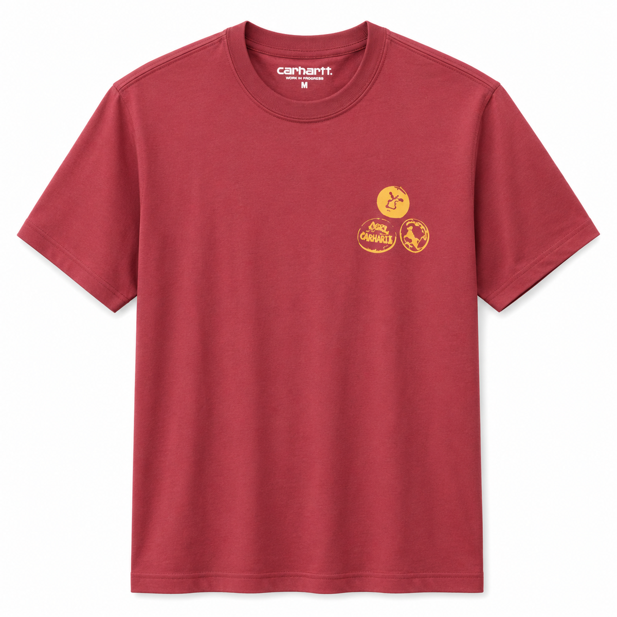 Men’s Burgundy Carhartt Teeshirt with logo on front and back