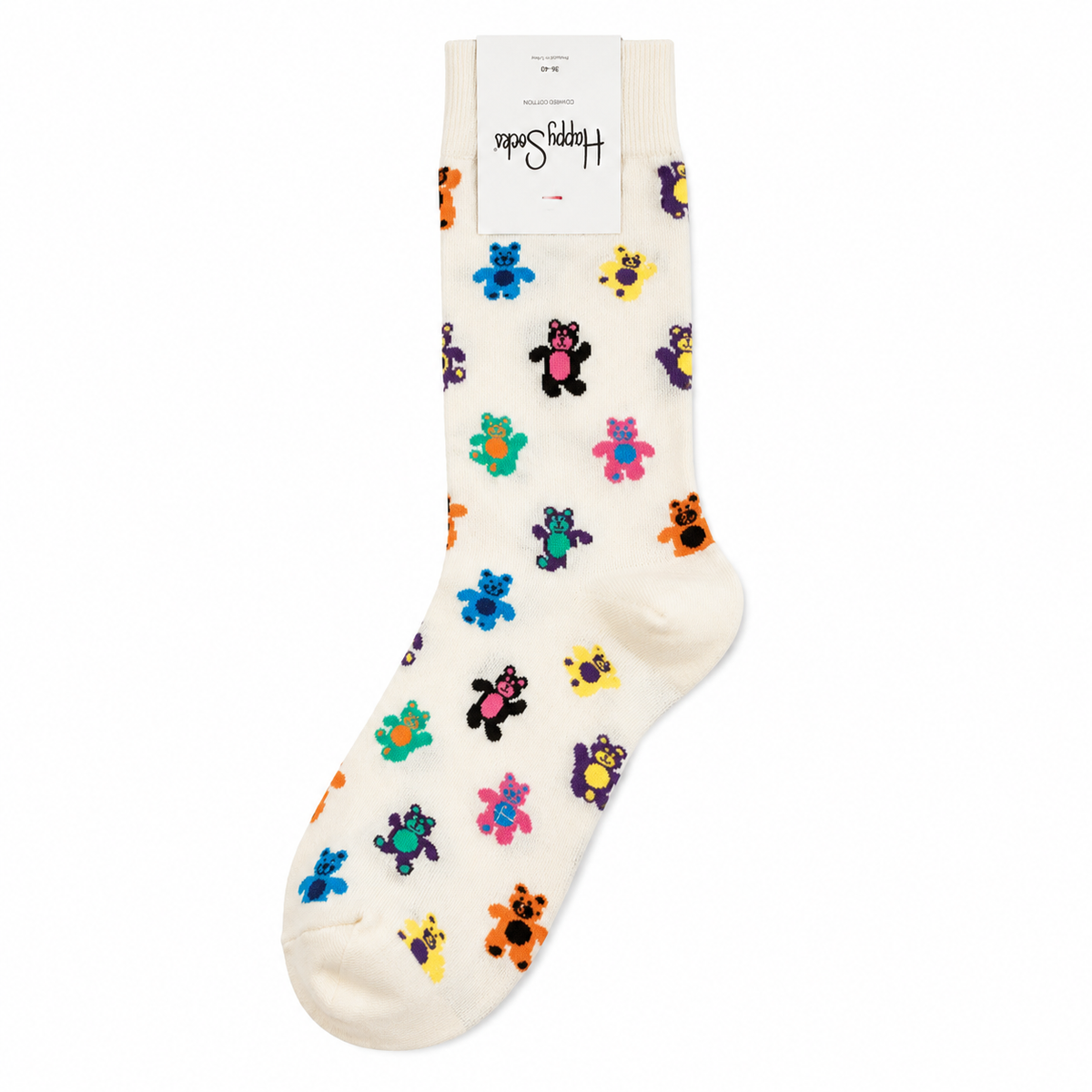 Happy Socks. A Pair of Flowers and teddy bear design socks