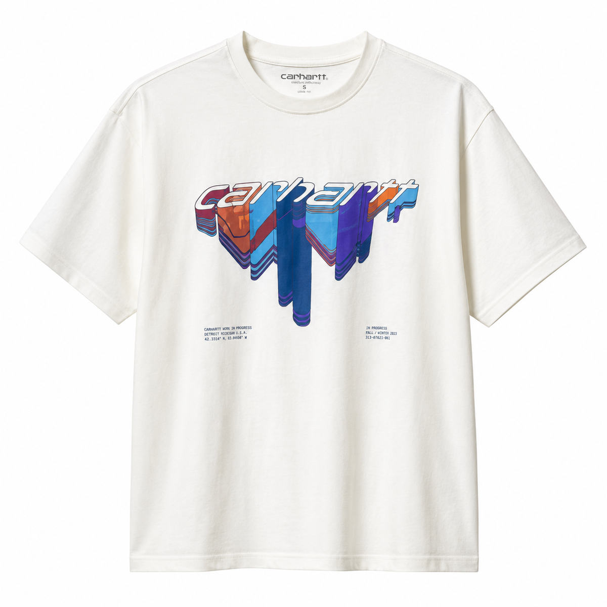 Carhartt Cream Teeshirt With motif on front