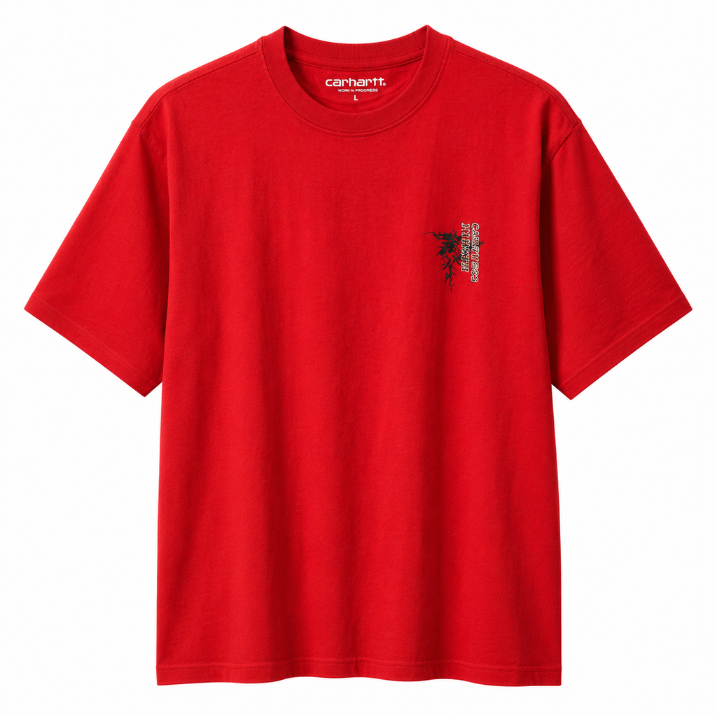 Carhartt Red Teeshirt With motif on front And back