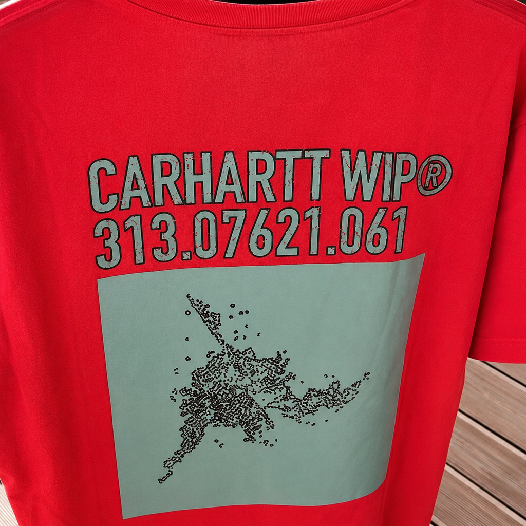Carhartt Red Teeshirt With motif on front And back