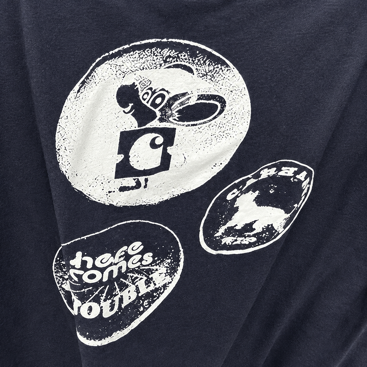 Men’s Carhartt Navy teeshirt With logo on front and back