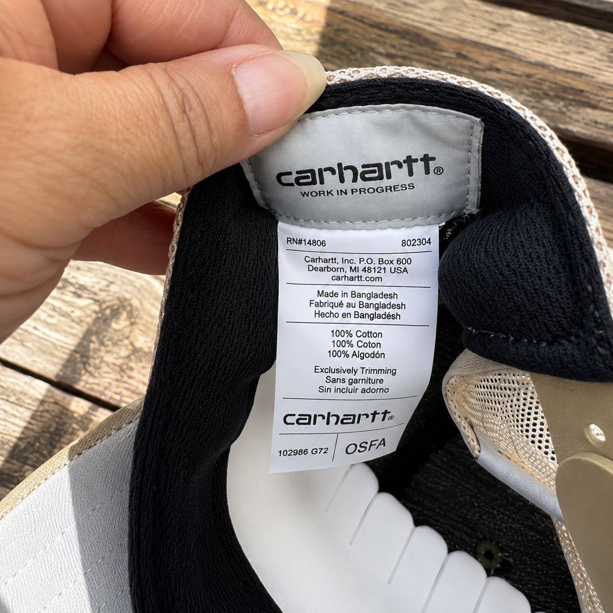 Carhartt Men's Trucker Cap Hat Green/cream Mesh One Size New Without Tags