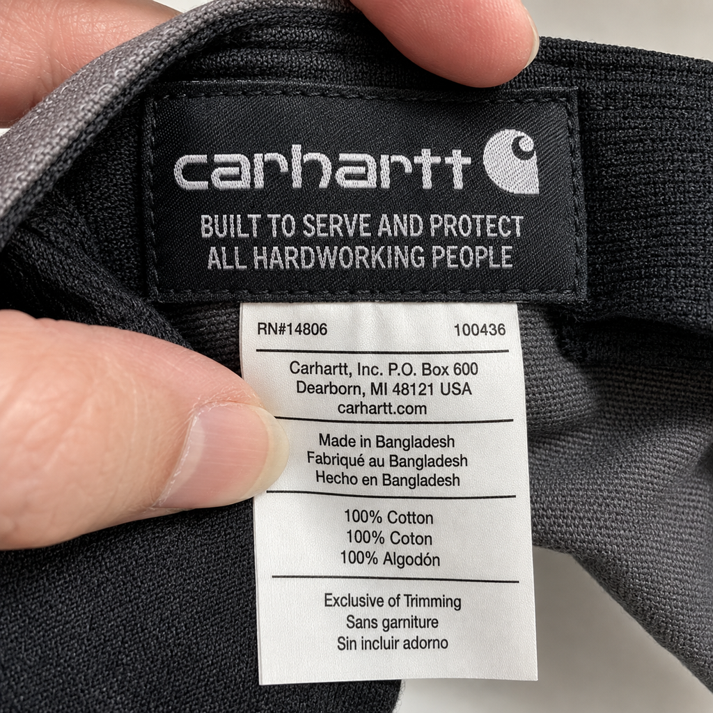 Grey Carhartt Cap With Embroidered Writing On Front. One Size