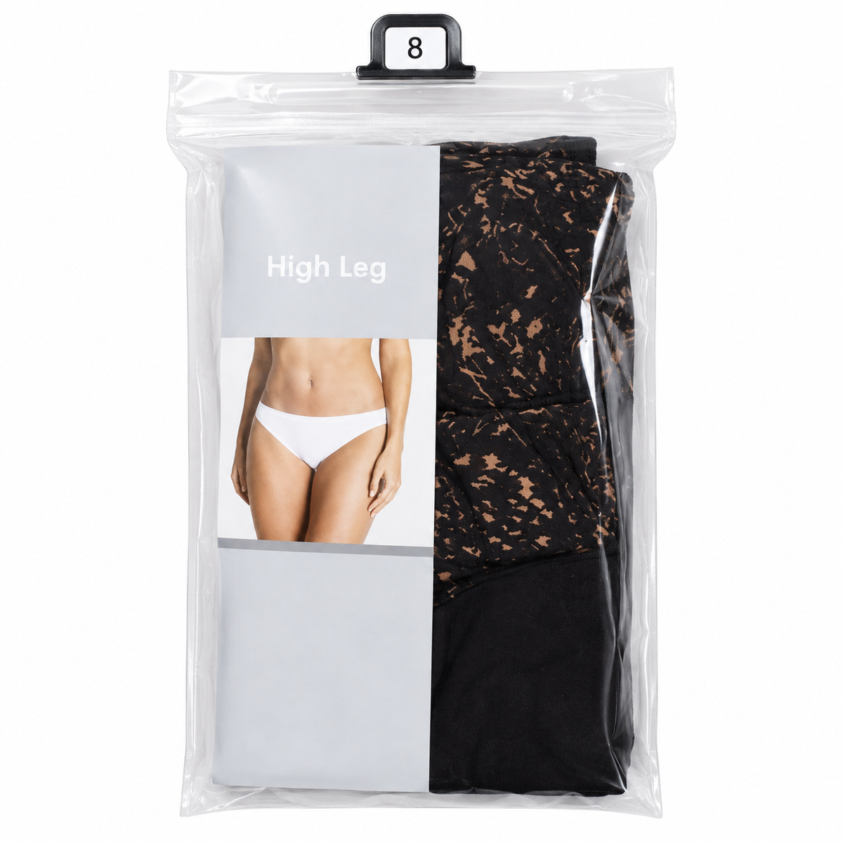 M&S High leg 5 Pack Black/brown Stripes. Brand New Never Worn. Size 8