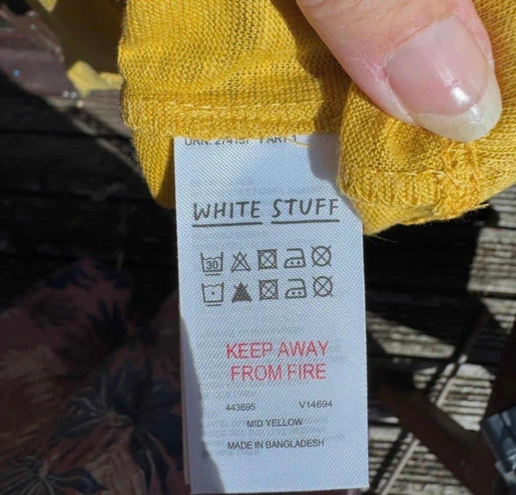 White Stuff Ladies Linen Vest Top Mustard Yellow